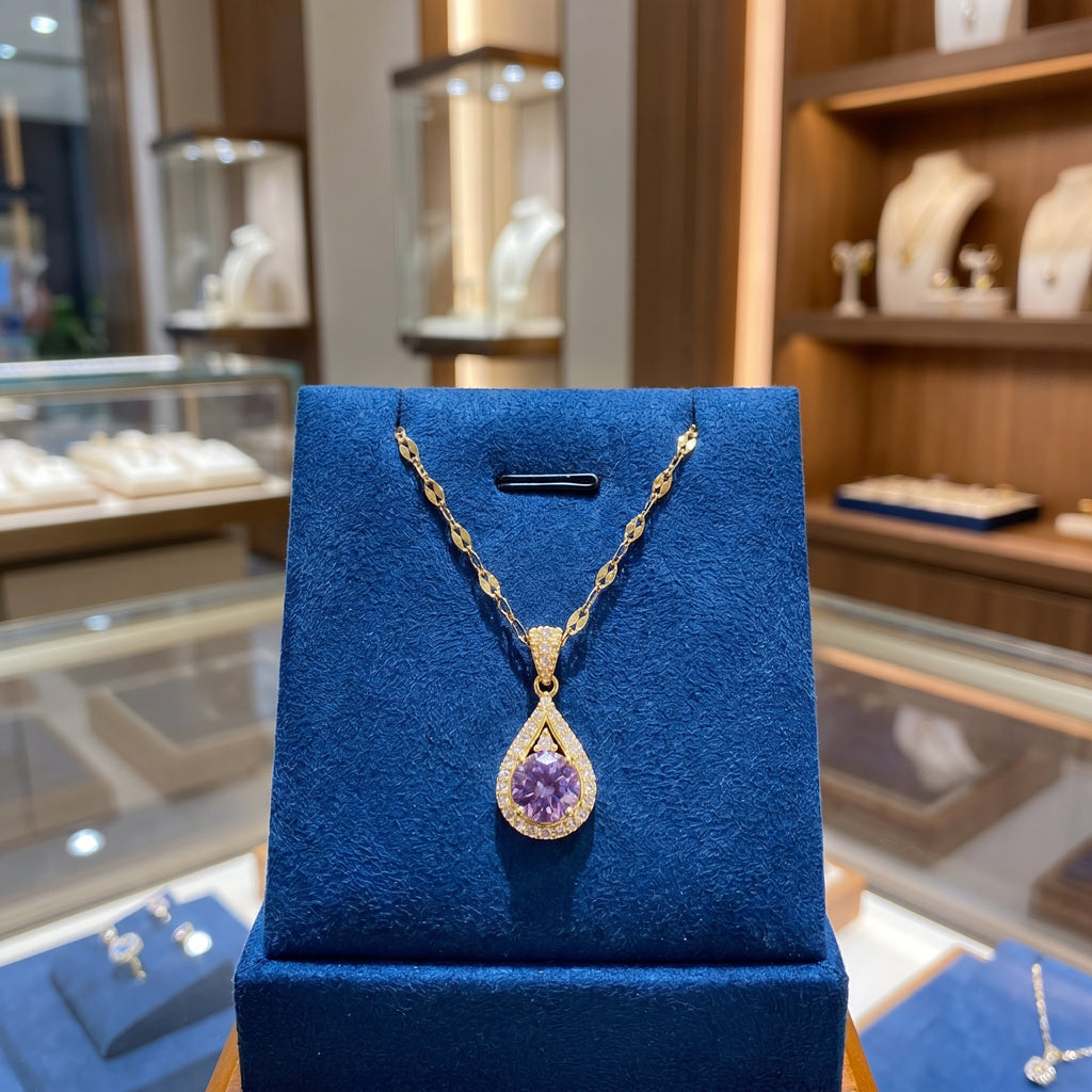 Gold Double Cross Pendant Necklace