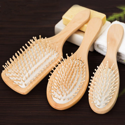 Air Cushion Wooden Scalp Massage Comb | Anti-Static Paddle Hair Brush | Head Meridian Massage Comb | Detangling Hair Care Brush for Home Use
